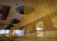 دکوراسیون سقف پرده های زنجیره ای آلومینیومی رنگ طلایی
