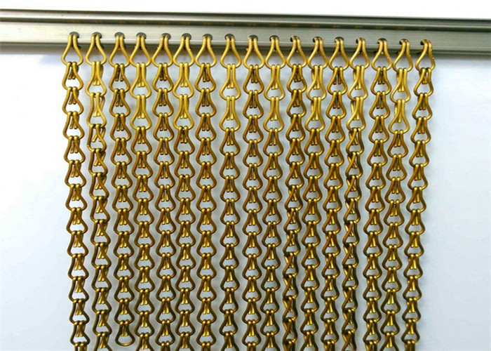 پرده فلزی زنجیر فلزی آلومینیومی تزئینی مش 3 متری عرض فلزی