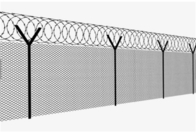 حصار 50x50 میلی متری 1.2 متری پیوند زنجیر روی گالوانیزه داغ با سیم خاردار