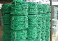 سیم خاردار فولادی با روکش PVC سبز Wire سیم فولادی پیچ خورده دو رشته برای مصارف مزرعه
