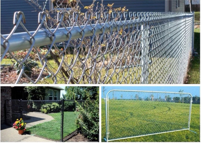 Grassland Use Wire Mesh Fence / Chain Link Fence Green PVC پوشش داده شده از ارتفاع 1.2 متر